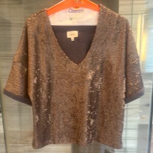 Sequin V-Neck Top